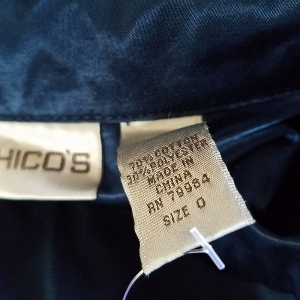 Chico's‎ Women Casual Sheen Atalia Jacket Colonial Blue Size XS 4 Chico Size 0 - Picture 8 of 8